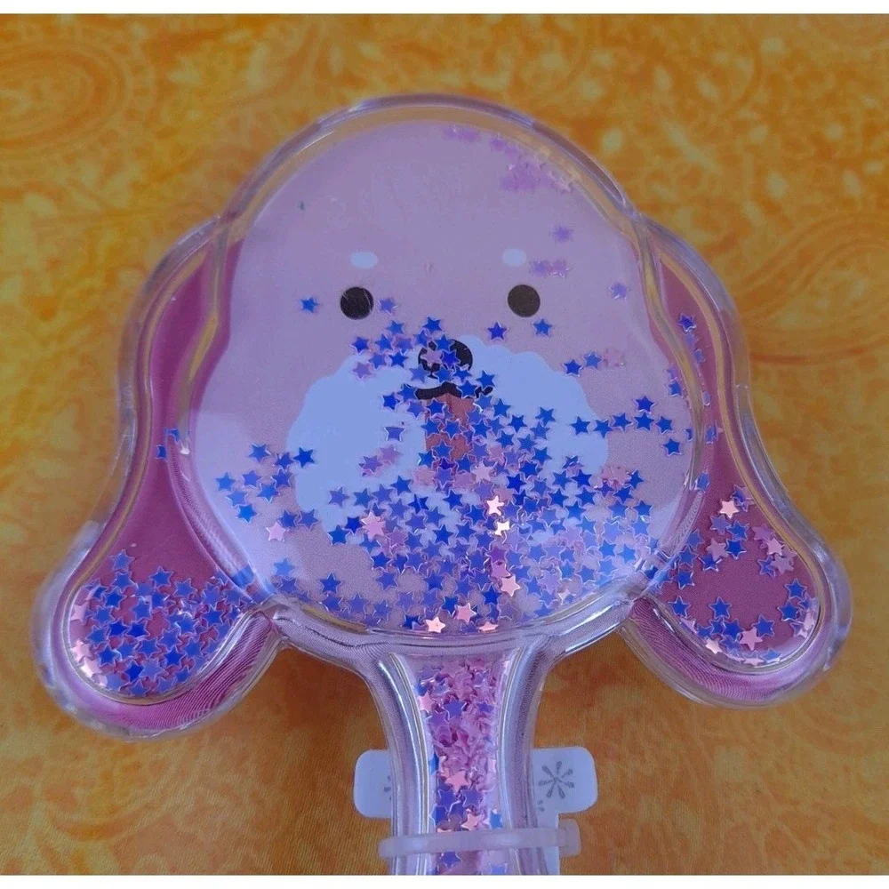 Glitter Dog Shaped Hair Brush Pink Dog With Pink Glitter Massage‎ Scalp